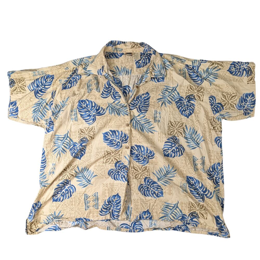 Copper Canyon Tropical Aloha Fern Hawaiian Button-Down | Women's 4X